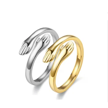 1 шт. Модные украшения, простые креативные кольца для пары любовных объятий для унисекс, популярные кольца для теплых объятий, набор обручальных колец для Coup