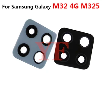 2ШТ Для Samsung Galaxy M32 4G M325F M325 M22 M225F Задняя камера Стеклянный объектив с наклейкой-клеем