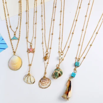 MINHIN, Богемское ожерелье из ракушек, ожерелье из ракушек, Цепочка золотого цвета, Женское колье из ракушек, Подвески, ювелирные изделия