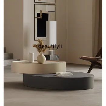 yj Итальянский легкий Роскошный круглый вращающийся журнальный столик в современном минималистичном стиле для гостиной Домашний чайный столик