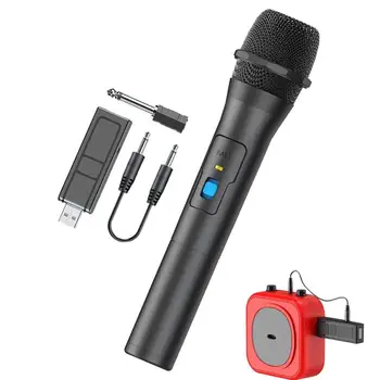 Беспроводной микрофон Портативный беспроводной ручной микрофон динамик с USB-приемником Универсальный микрофон для караоке-машины и микшера