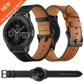 Для Samsung Galaxy Watch 3 Черный коричневый кожаный ремешок 45 мм 41 мм ремешок для наручных часов Watch3 Active 2 Заменить браслет