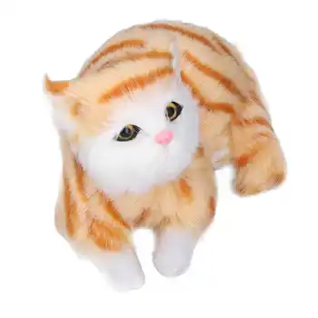 Имитационная кошка с желтой печатью игрушечной модели животного Cat для дома
