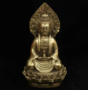 Китайский буддизм Латунное сиденье Kwan-yin Guan Yin Статуя Бодхисаттвы Скульптура 08