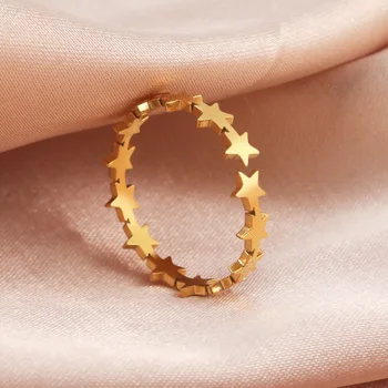 Минималистичное кольцо Богемная пляжная звезда Кошка Солнце Цветок Лотоса Кольца из нержавеющей стали Простые модные украшения для женщин и девочек
