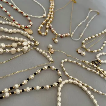 Несколько стилей ожерелья из натурального пресноводного жемчуга в стиле барокко
