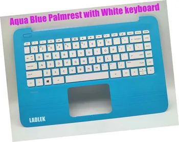 Новая клавиатура US Blue palmrest white для HP Stream 14-ax SPS: 905569-001