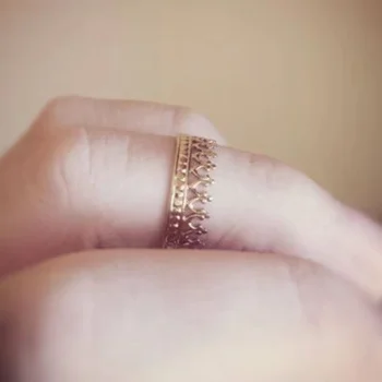 Новое европейское и американское модное кольцо Queen Simple Party, универсальное женское кольцо в стиле милой полой короны