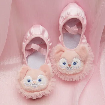 Новые детские балетные туфли принцессы с милым медведем, балетные танцевальные туфли с рисунком кошачьих когтей для девочек, милые туфли принцессы для девочек