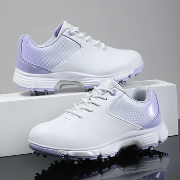 Новые женские туфли для гольфа, профессиональные женские кроссовки для гольфа с шипами, легкая прогулочная обувь, нескользящие прогулочные кроссовки