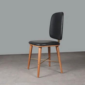Обеденные стулья из скандинавской кожи, Легкий роскошный обеденный стул из массива дерева, домашний стул со спинкой, стулья для обеденного стола в современном ресторане Z