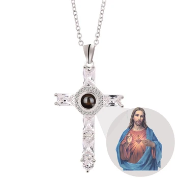 Ожерелье с фотопроекцией Святого обычая Иисуса Христа с изображением веры, Библейского Стиха, молитвы, христианского креста, ювелирного подарка, подвески