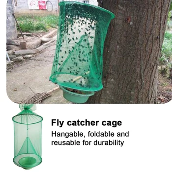 Подвесная клетка-ловушка для мух, Многоразовые Складные ловушки для насекомых, Практичные ловушки для насекомых, средство для борьбы с вредителями для домашнего сада