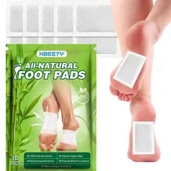 Подушечки для ног с полынью, Выводящие токсины, 10 шт. Натуральные подушечки для ног Для глубокого очищения, улучшающие сон, Клейкие салфетки для ухода за ногами