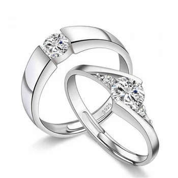 Признание в предложении сладкой парочки, открытое кольцо с цирконом для мужчин и женщин, модное классическое кольцо на палец, мужские и женские вечерние украшения