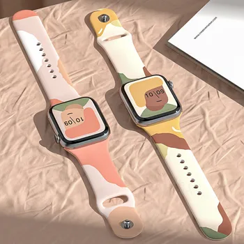 Силиконовый ремешок для браслета Apple Watch 45 44 мм 40 мм 38 мм 41 42 Мм Ремешок для часов Apple Watch Band Correa Для Iwatch серии 7 Se