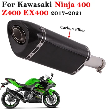 Слипоны Для Kawasaki Ninja 400 Z400 EX400 2017-2021 Мотоцикл Yoshimura Выхлопная Труба Из Углеродного Волокна Глушитель DB Killer