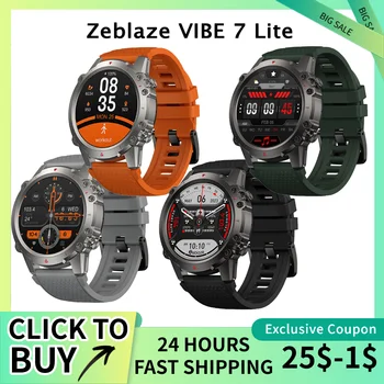 Смарт-часы Zeblaze VIBE 7 Lite с большим 1,47-дюймовым IPS-дисплеем, Голосовой вызов, 100 + спортивных режимов, Частота сердечных сокращений, Уровень кислорода в крови