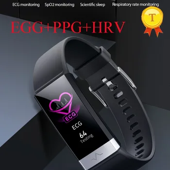 Умный браслет ЭКГ + PPG + HRV Пульсометр Монитор артериального давления Ip68 Водонепроницаемый Bluetooth Фитнес-трекер Смарт-часы