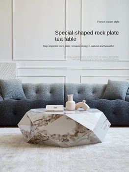 Чайный столик XK Rock В кремовом стиле, небольшая квартира, гостиная, Современный Простой журнальный столик