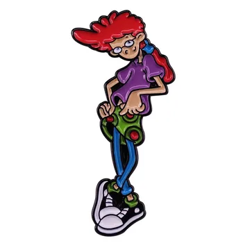 Эмалевый значок комедийного анимационного персонажа Cool Girl Пеппер-Энн на булавке с эмалью